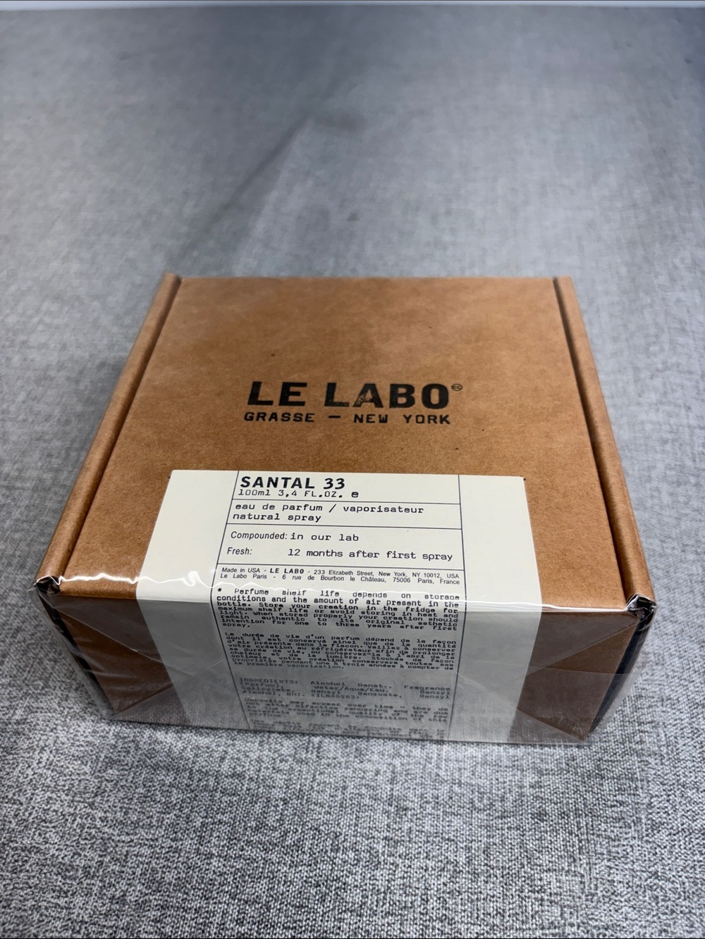 SANTAL 33 Le Labo 100ml 3.4 fl. Oz. Grasse New York Sealed